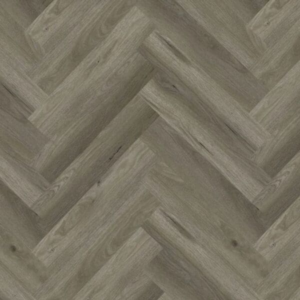 Close up of alva french grey parquet flooring showing herringbone pattern