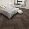 Alva artic oak parquet flooring in a modern bedroom setting