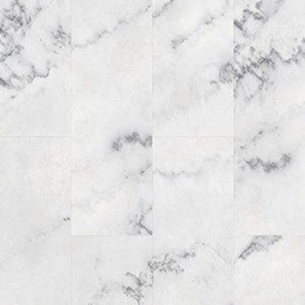 Arabes cato white marble effect luxury vinyl tiles with grey veining