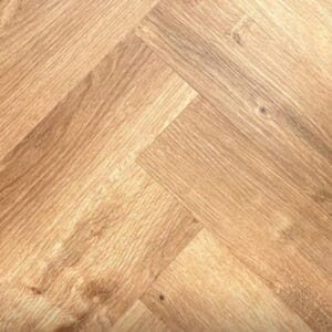 Alva french oak parquet luxury vinyl tile in herringbone pattern