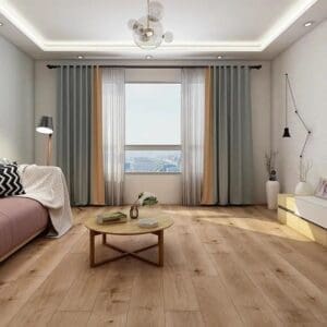 Alva french oak plank flooring in modern living room setting