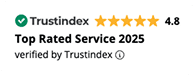 Trustindex - Top rated Service 2025 - 5 Star - Verified by Trustindex