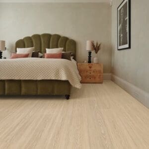 Dolce prime pvp406 flooring installed in a stylish bedroom setting