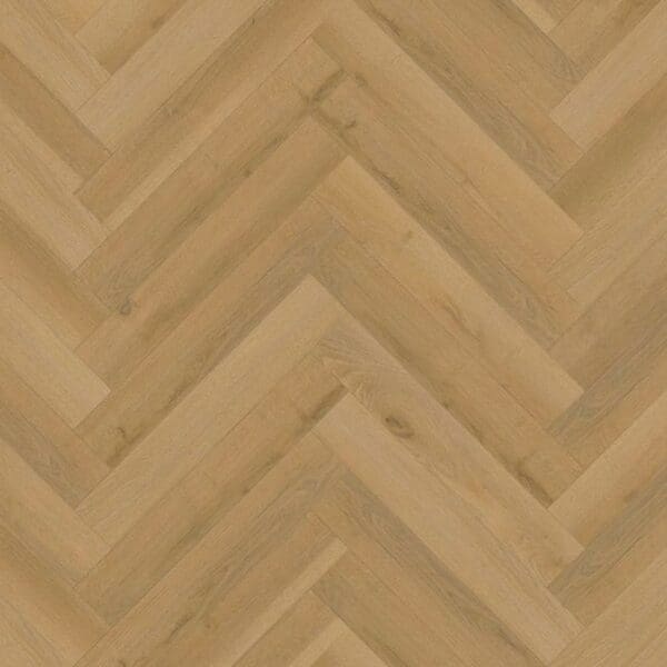 Lignum fusion premium warren oak herringbone laminate flooring in warm honey tones