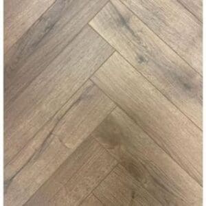 English chalked oak herringbone laminate flooring sample showing natural wood effect pattern