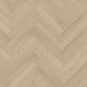 Lignum fusion premium denver oak herringbone flooring sample showing light beige oak pattern