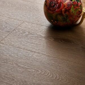 Textures cottage oak plank flooring with decorative floral vase