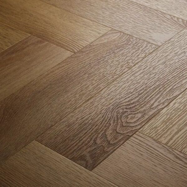 Close up view of textures summer oak herringbone showing wood grain detail