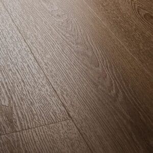 Close up of textures cottage oak plank showing detailed wood grain texture