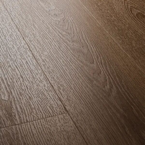Close up of textures cottage oak plank showing detailed wood grain texture