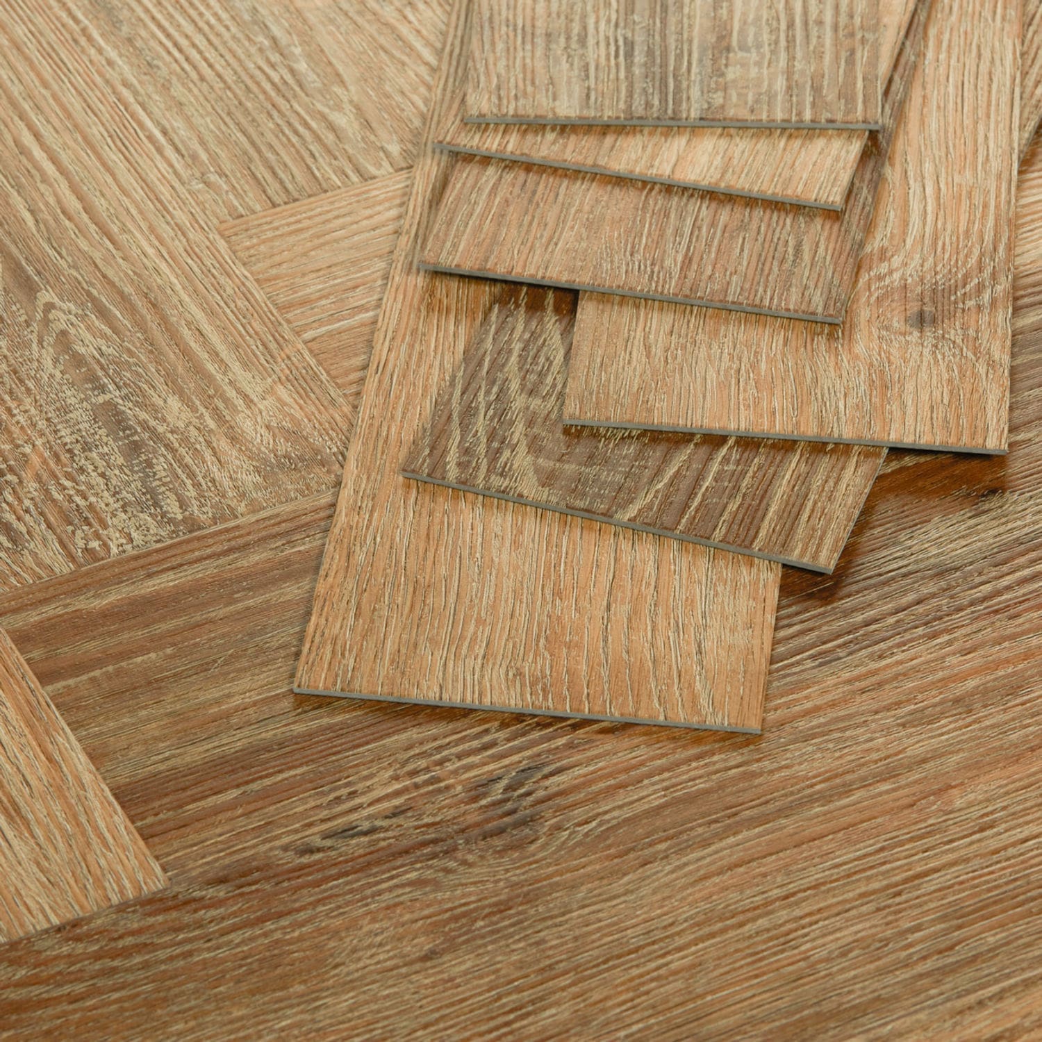 Bodo Herringbone SPC Norwegian Oak flooring - room shot showing texture and color