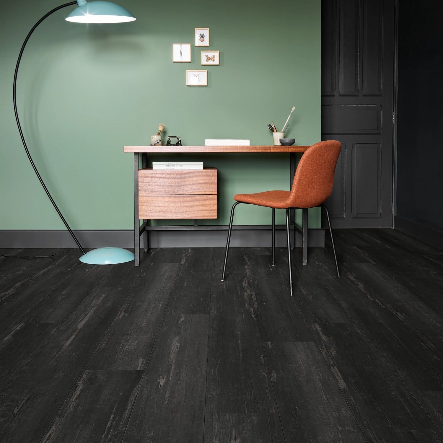 COREtec Essentials 1200+ Series Painted Oak 99 flooring - room shot showing texture and color