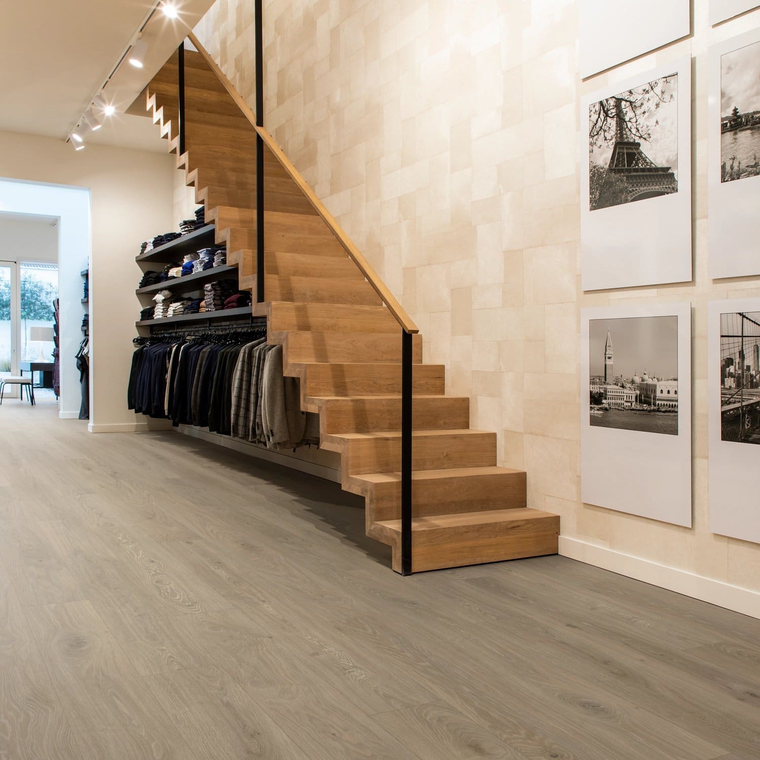 COREtec Essentials 1500 Series Boston Oak 78 flooring - room shot showing texture and color