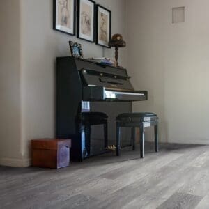 COREtec Essentials 1800++ Series Greystone Contempa Oak 34 flooring - room shot showing texture and color