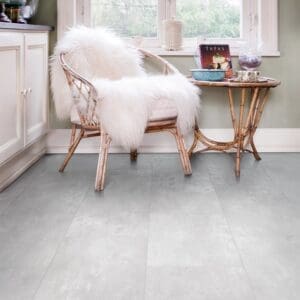 COREtec Essentials Tile+ Series Columba 53 flooring - room shot showing texture and color