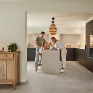 COREtec Naturals Megatile+ Series Aneto flooring - room shot showing texture and color