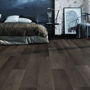 Invictus Maximus Click Highland Oak Ebony flooring - room shot showing texture and color