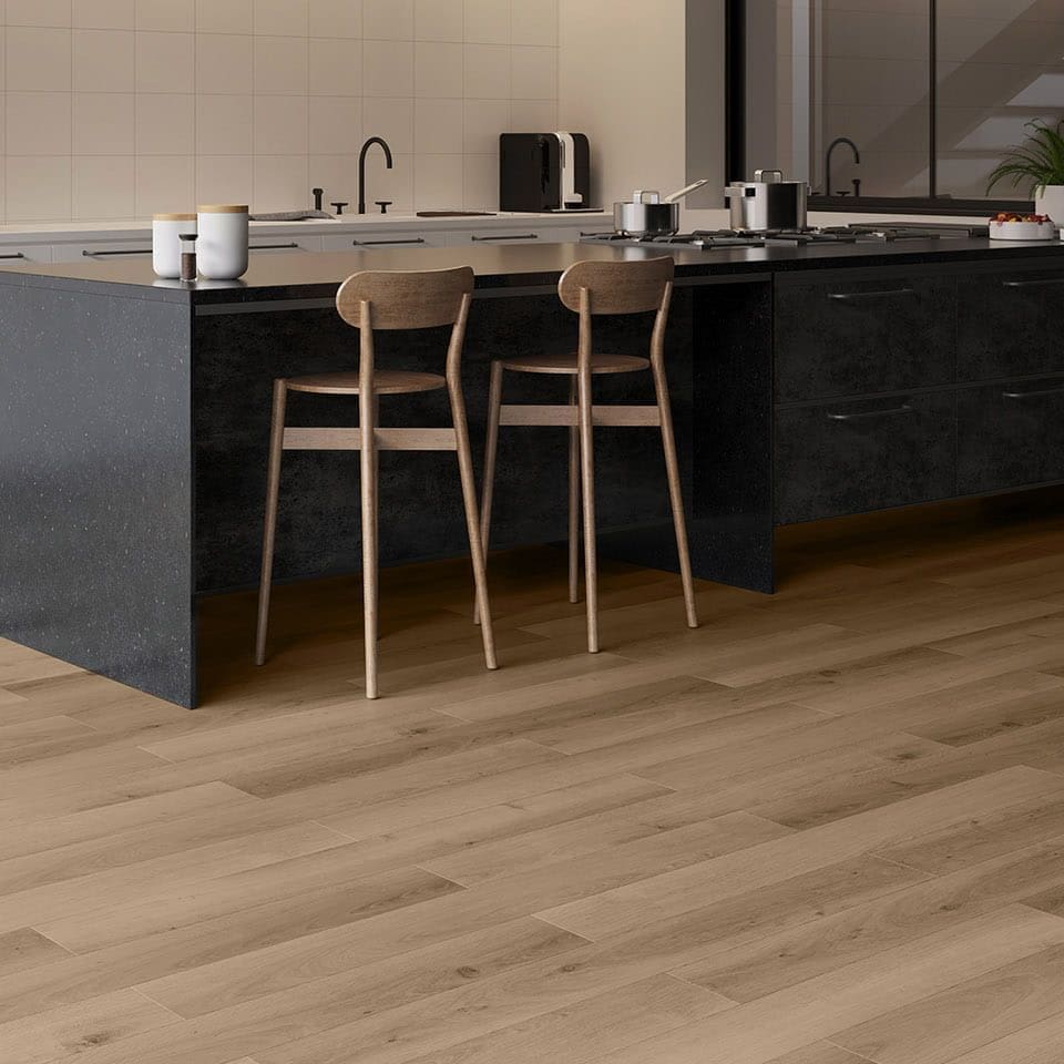 Invictus Maximus Click Highland Oak Roasted flooring - room shot showing texture and color