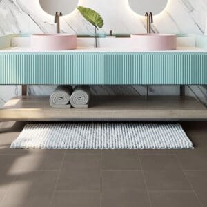 Invictus Maximus Concrete Crush Charcoal flooring - room shot showing texture and color