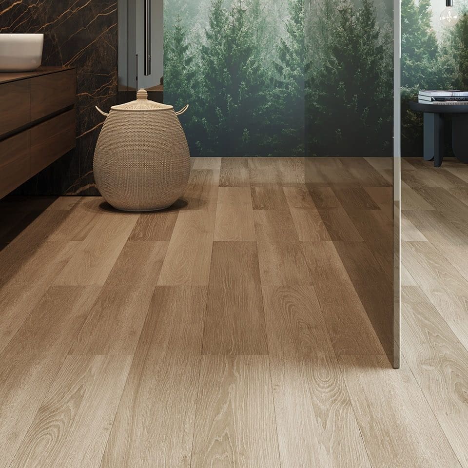 Invictus Maximus French Oak Desert flooring - room shot showing texture and color