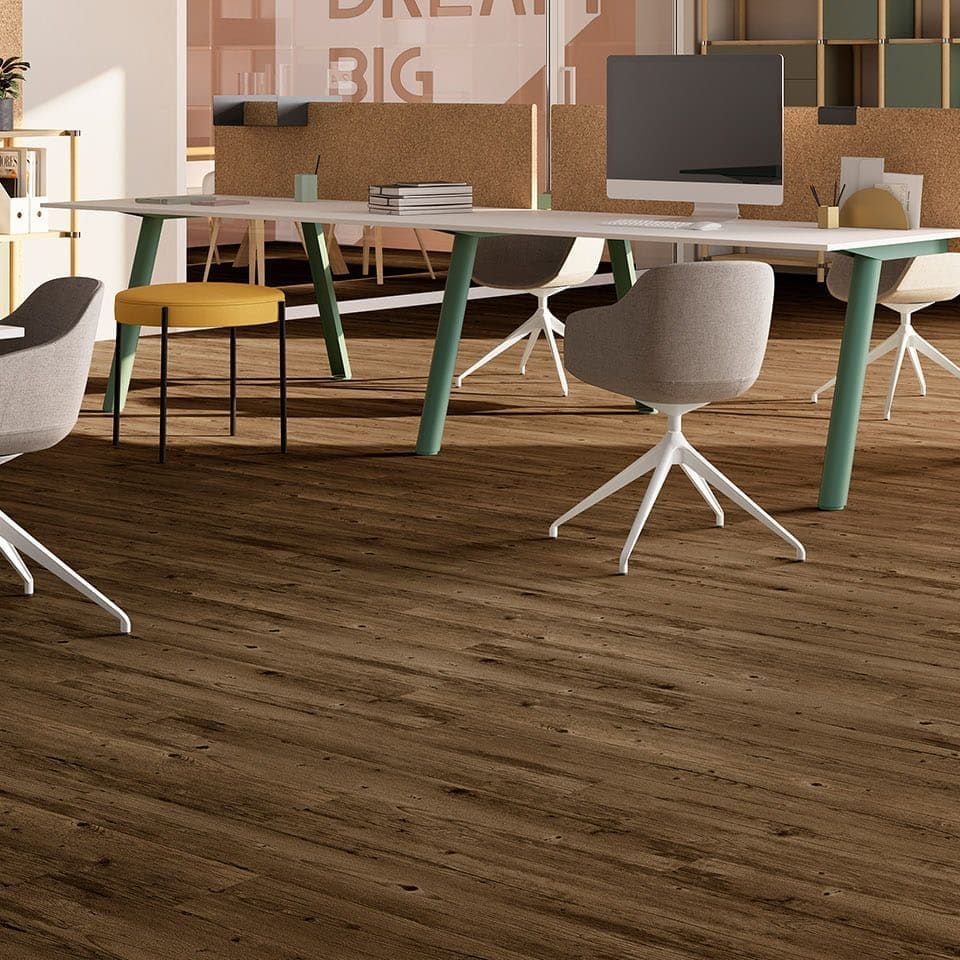 Invictus Maximus Norwegian Wood Tobacco flooring - room shot showing texture and color