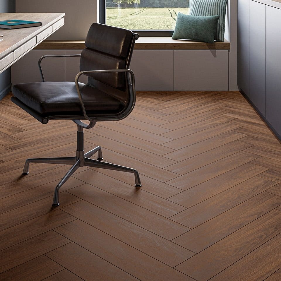 Invictus Ultimus Bella Noce Parquet Walnut flooring - room shot showing texture and color