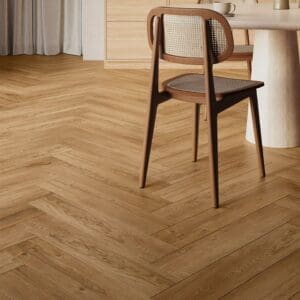 Invictus Ultimus Sienna Oak Parquet flooring - room shot showing texture and color