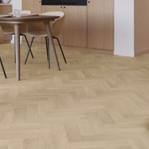 Invictus Ultimus Velvet Oak Parquet Olivia flooring - room shot showing texture and color