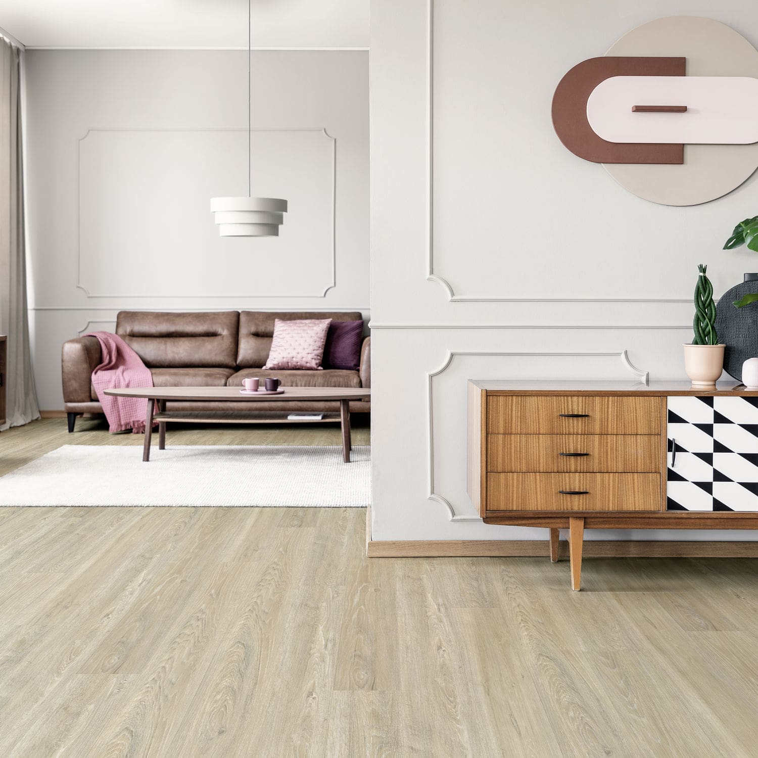 Nordikka Click SPC Birchwood flooring - detail view showing texture and color