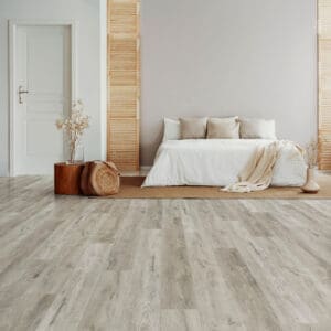 Nordikka Click SPC Grey Ash flooring - detail view showing texture and color