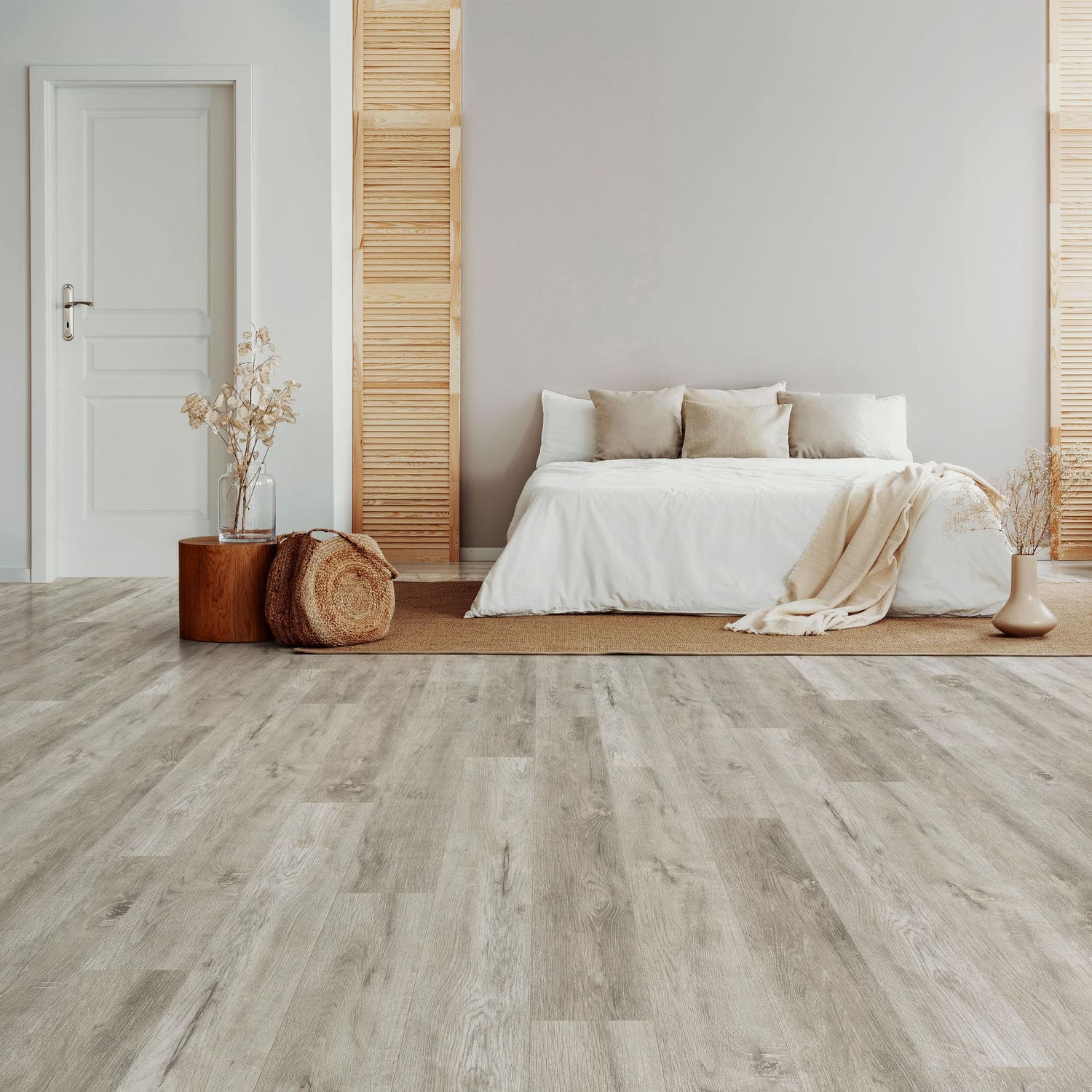 Nordikka LVT Grey Ash flooring - detail view showing texture and color
