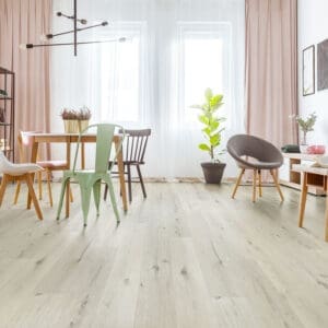 Nordikka LVT White Ash flooring - detail view showing texture and color