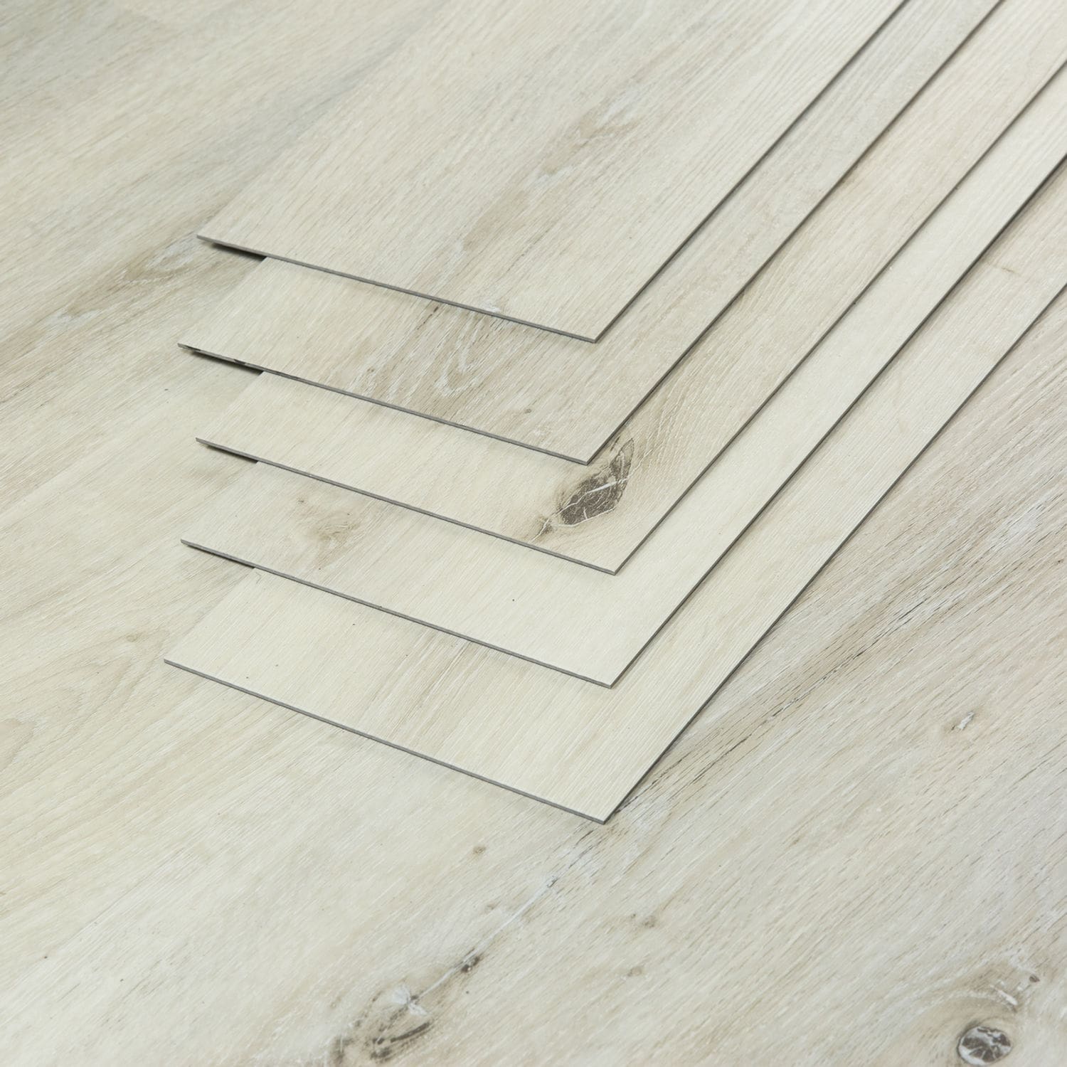 Nordikka LVT White Ash flooring - close-up showing texture and color