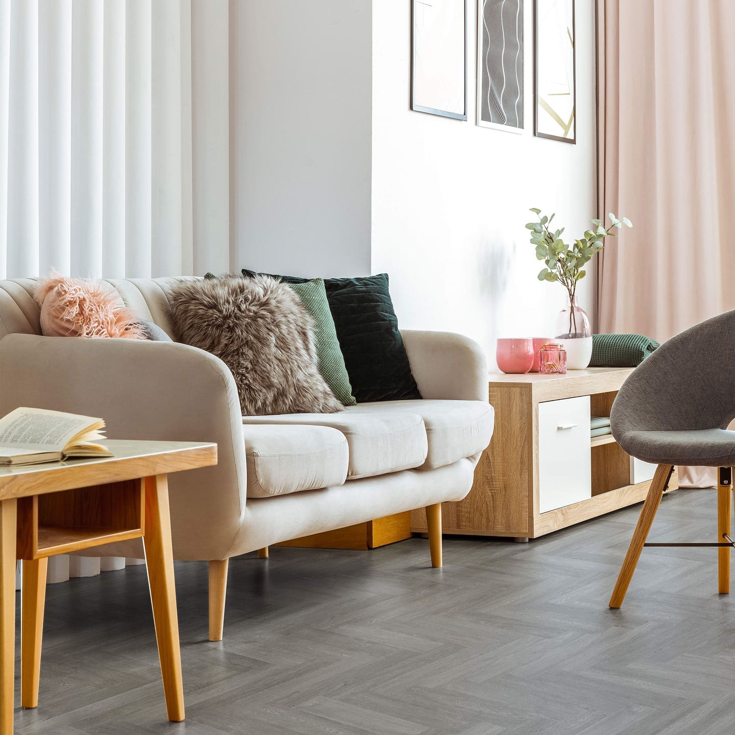 Nordikka Select Slate Grey flooring - detail view showing texture and color