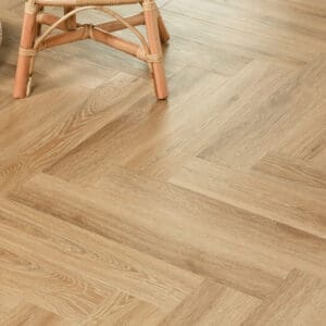Tromso Herringbone LVT Honey Oak flooring - room shot showing texture and color