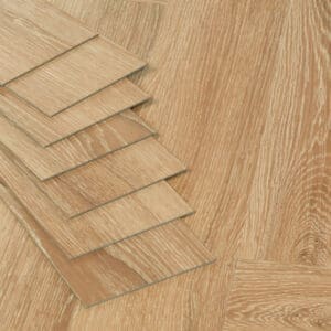 Tromso Herringbone LVT Honey Oak flooring - detail view showing texture and color