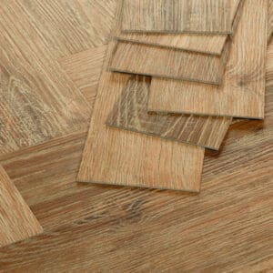 Tromso Herringbone LVT Norwegian Oak flooring - room shot showing texture and color