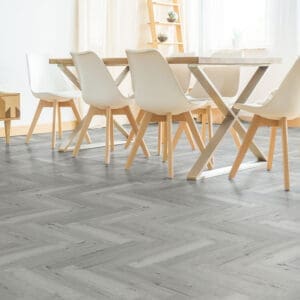 Tromso Herringbone LVT Winter Oak flooring - detail view showing texture and color