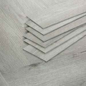 Tromso Herringbone LVT Winter Oak flooring - close-up showing texture and color