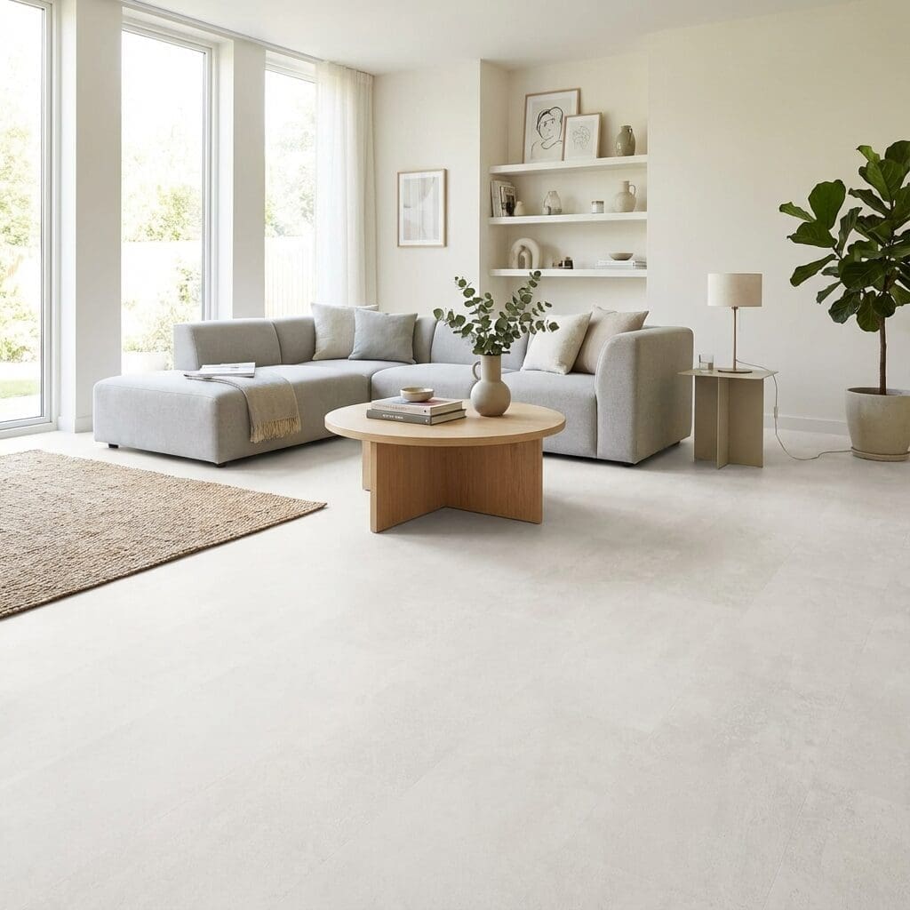 Amtico Click Smart Pale Limestone SB5S2794 luxury vinyl flooring room interior