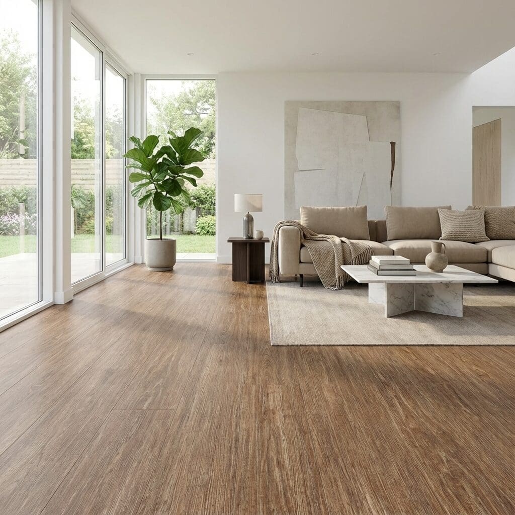 Amtico Click Smart Smouldered Oak SB5W3083 luxury vinyl flooring room interior