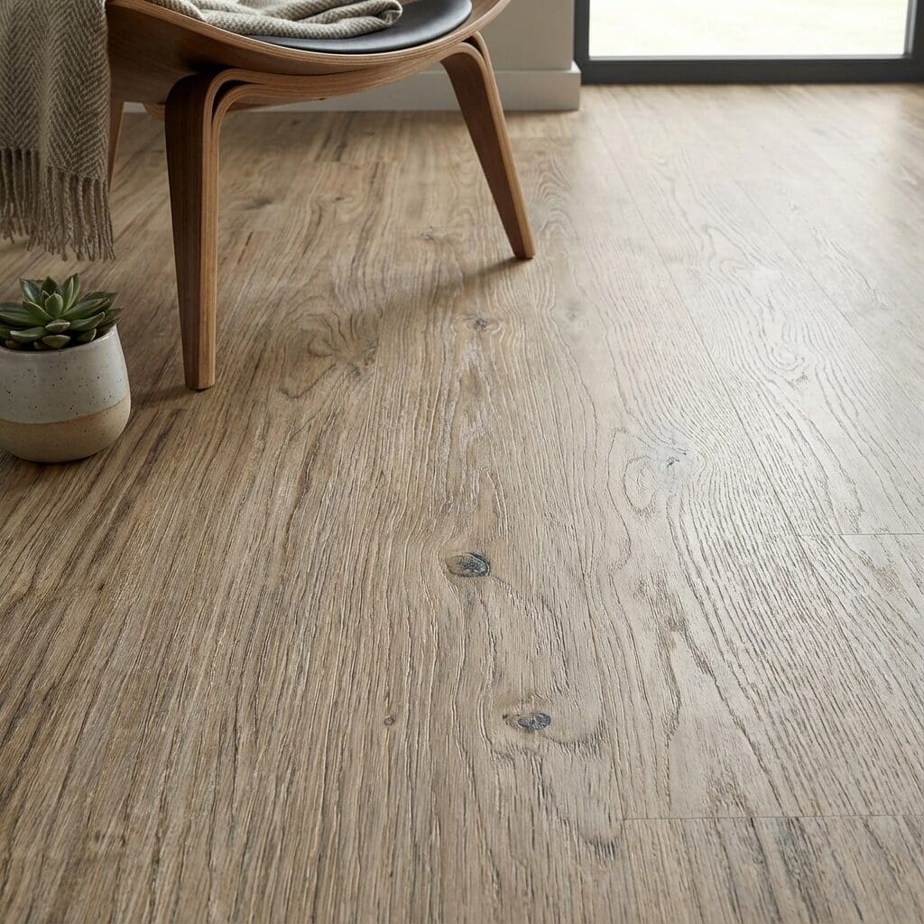 Amtico Click Smart Sun Bleached Oak luxury vinyl flooring detailed view