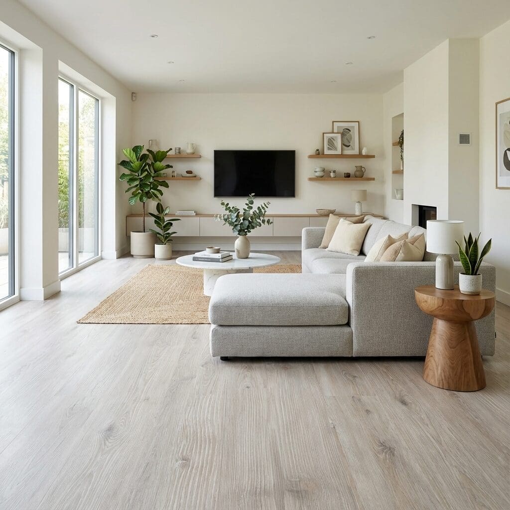 Amtico Click Smart White Ash luxury vinyl flooring room interior