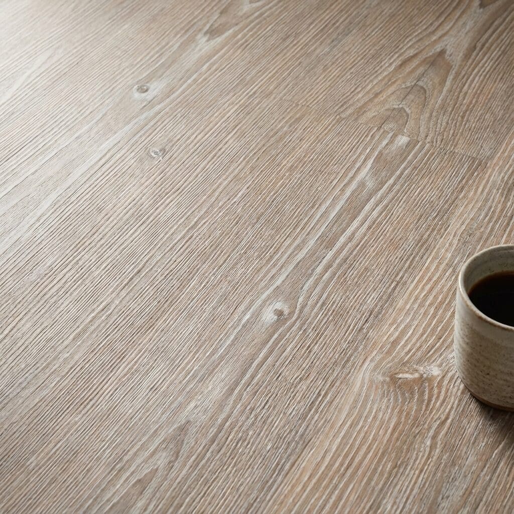 Amtico Click Smart Worn Ash luxury vinyl flooring close-up texture