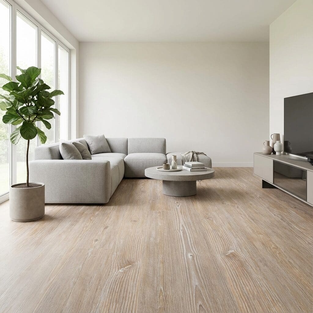 Amtico Click Smart Worn Ash luxury vinyl flooring room interior