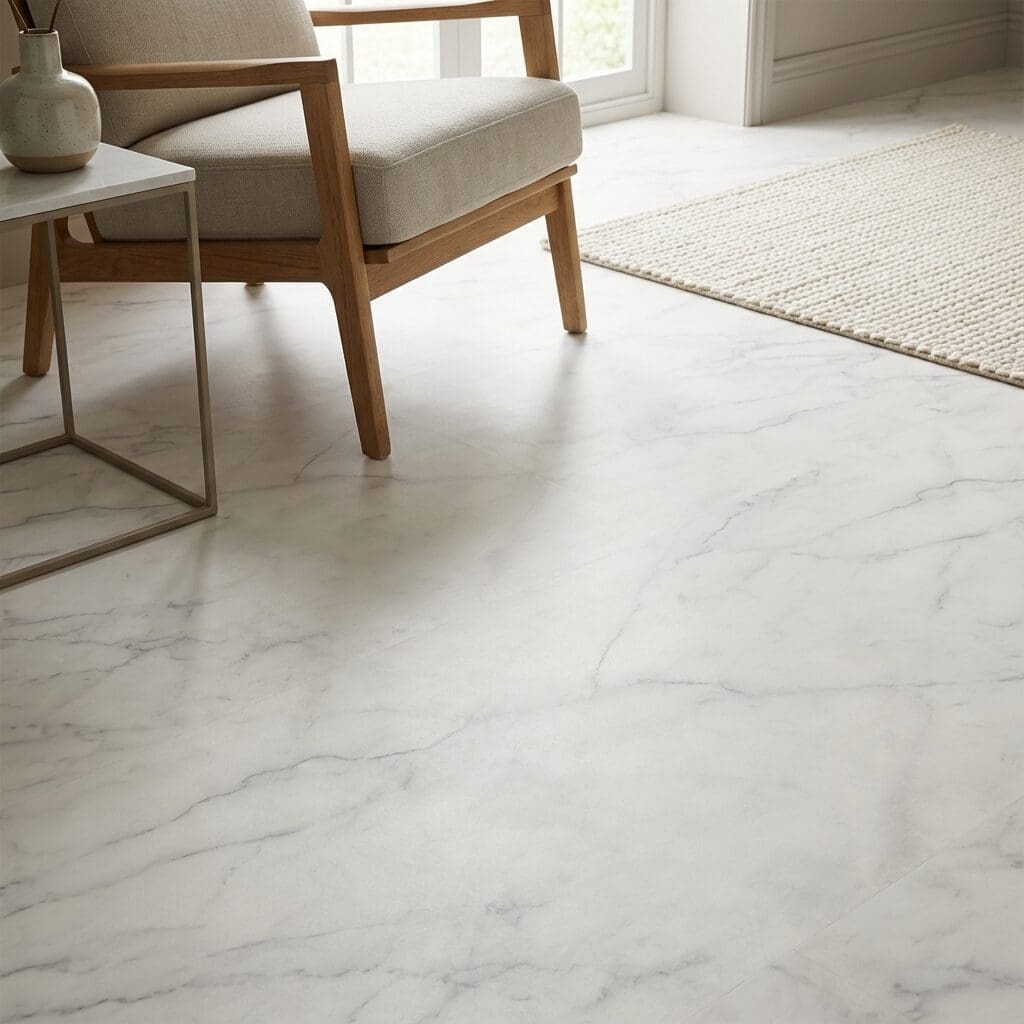 Amtico Signature Bianca Classic Marble luxury vinyl flooring detailed view