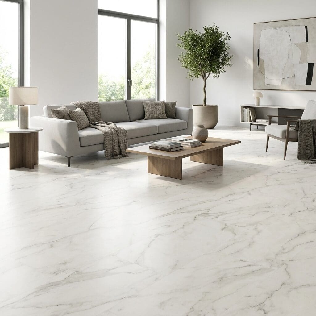Amtico Signature Bianca Classic Marble luxury vinyl flooring room interior