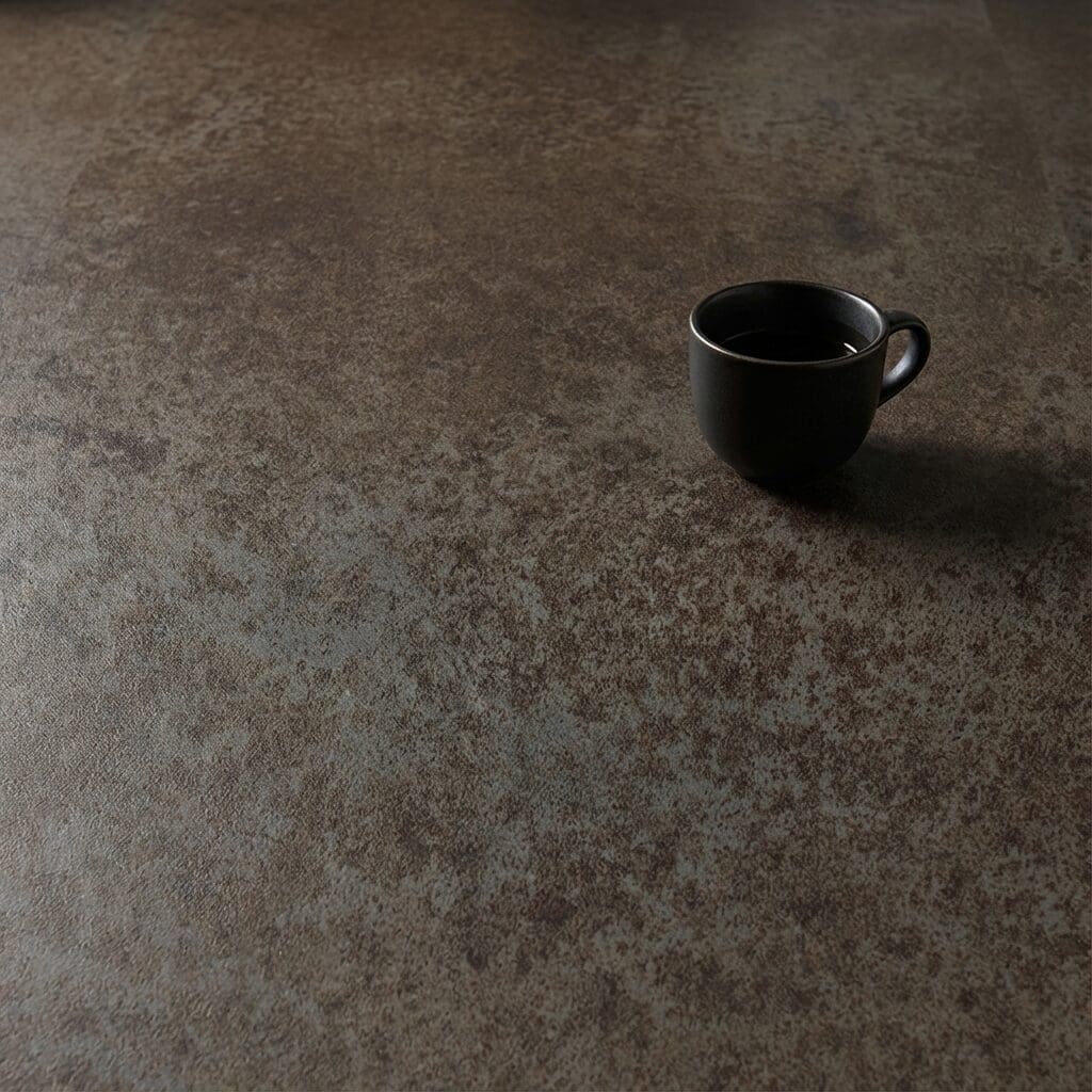 Amtico Signature Black Burnished Metal luxury vinyl flooring close-up texture