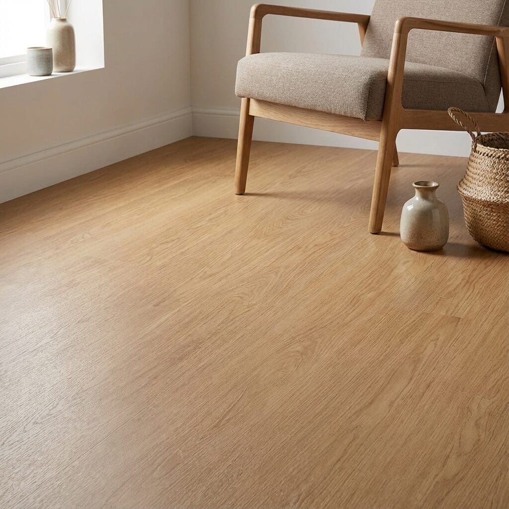 Amtico Signature Blonde Oak luxury vinyl flooring detailed view