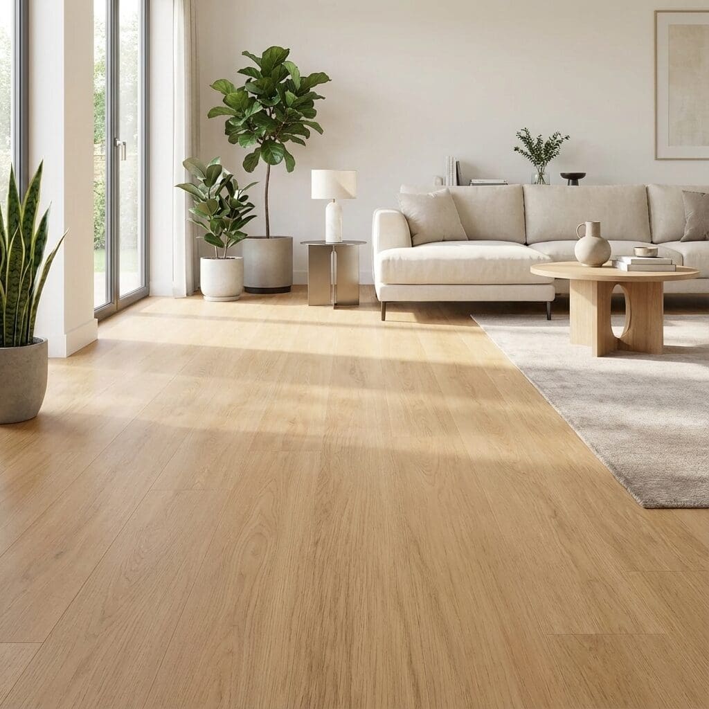 Amtico Signature Blonde Oak luxury vinyl flooring room interior